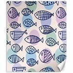 Love Fish Seaworld Swim Blue White Sea Water Cartoons Rainbow Polka Dots Canvas 20  x 24   19.57 x23.15  Canvas - 1