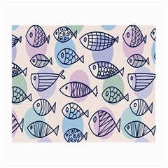 Love Fish Seaworld Swim Blue White Sea Water Cartoons Rainbow Polka Dots Small Glasses Cloth (2-side)