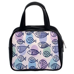 Love Fish Seaworld Swim Blue White Sea Water Cartoons Rainbow Polka Dots Classic Handbags (2 Sides) by Mariart