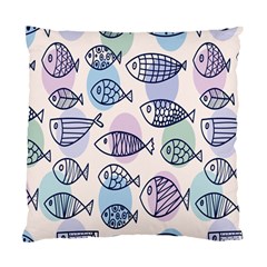 Love Fish Seaworld Swim Blue White Sea Water Cartoons Rainbow Polka Dots Standard Cushion Case (two Sides) by Mariart