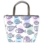 Love Fish Seaworld Swim Blue White Sea Water Cartoons Rainbow Polka Dots Bucket Bags Front