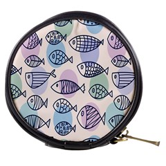 Love Fish Seaworld Swim Blue White Sea Water Cartoons Rainbow Polka Dots Mini Makeup Bags by Mariart