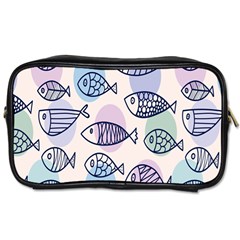 Love Fish Seaworld Swim Blue White Sea Water Cartoons Rainbow Polka Dots Toiletries Bags by Mariart