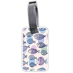 Love Fish Seaworld Swim Blue White Sea Water Cartoons Rainbow Polka Dots Luggage Tags (one Side)  by Mariart