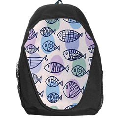 Love Fish Seaworld Swim Blue White Sea Water Cartoons Rainbow Polka Dots Backpack Bag