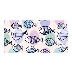 Love Fish Seaworld Swim Blue White Sea Water Cartoons Rainbow Polka Dots Satin Wrap