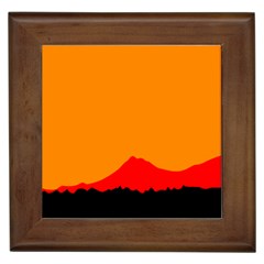 Mountains Natural Orange Red Black Framed Tiles