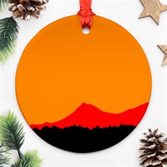 Mountains Natural Orange Red Black Ornament (round) by Mariart