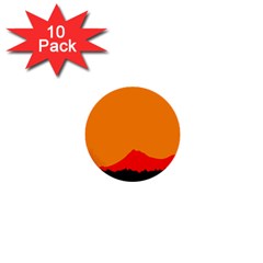 Mountains Natural Orange Red Black 1  Mini Buttons (10 Pack) 