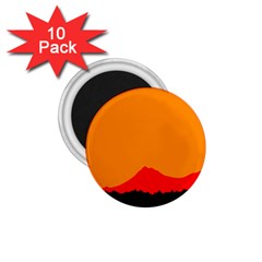 Mountains Natural Orange Red Black 1 75  Magnets (10 Pack) 