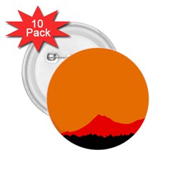 Mountains Natural Orange Red Black 2 25  Buttons (10 Pack) 