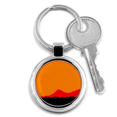 Mountains Natural Orange Red Black Key Chains (round) 