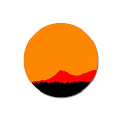 Mountains Natural Orange Red Black Magnet 3  (round) by Mariart