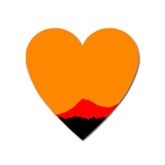 Mountains Natural Orange Red Black Heart Magnet