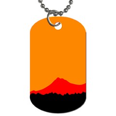 Mountains Natural Orange Red Black Dog Tag (one Side) by Mariart