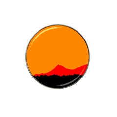 Mountains Natural Orange Red Black Hat Clip Ball Marker