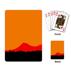 Mountains Natural Orange Red Black Playing Card by Mariart