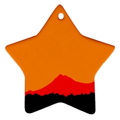 Mountains Natural Orange Red Black Star Ornament (two Sides) by Mariart