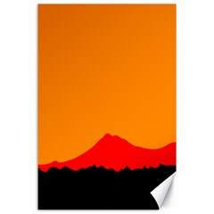 Mountains Natural Orange Red Black Canvas 24  X 36 