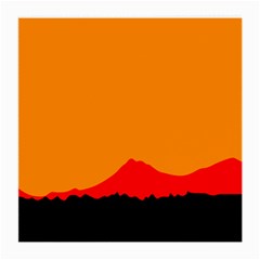 Mountains Natural Orange Red Black Medium Glasses Cloth (2-side) by Mariart