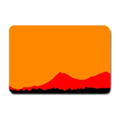 Mountains Natural Orange Red Black Small Doormat 