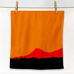 Mountains Natural Orange Red Black Face Towel