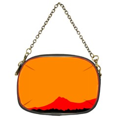 Mountains Natural Orange Red Black Chain Purses (one Side)  by Mariart