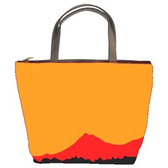 Mountains Natural Orange Red Black Bucket Bags by Mariart