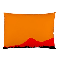 Mountains Natural Orange Red Black Pillow Case