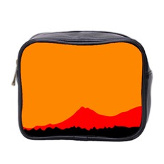 Mountains Natural Orange Red Black Mini Toiletries Bag 2-side