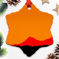 Mountains Natural Orange Red Black Ornament (snowflake)