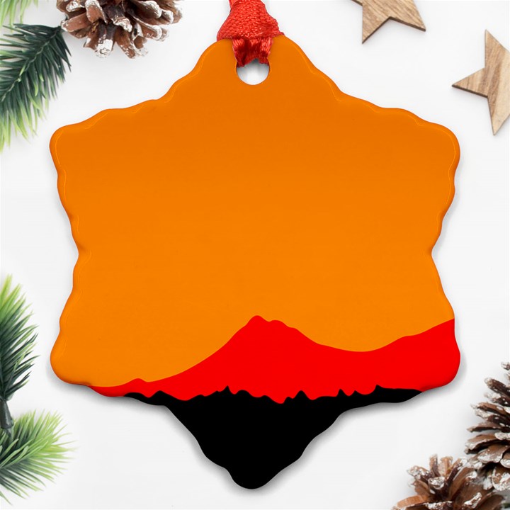 Mountains Natural Orange Red Black Ornament (Snowflake)