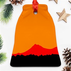 Mountains Natural Orange Red Black Bell Ornament (two Sides)