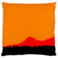 Mountains Natural Orange Red Black Large Cushion Case (one Side)