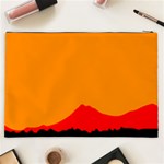 Mountains Natural Orange Red Black Cosmetic Bag (XXL)  Back