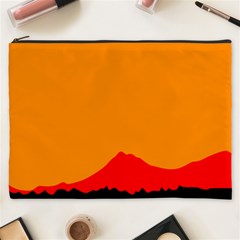 Mountains Natural Orange Red Black Cosmetic Bag (xxxl) 