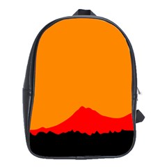 Mountains Natural Orange Red Black School Bag (xl) by Mariart