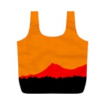 Mountains Natural Orange Red Black Full Print Recycle Bags (M)  Front