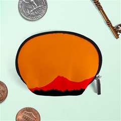 Mountains Natural Orange Red Black Accessory Pouches (small)  by Mariart