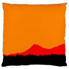 Mountains Natural Orange Red Black Standard Flano Cushion Case (one Side) by Mariart