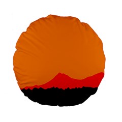 Mountains Natural Orange Red Black Standard 15  Premium Flano Round Cushions by Mariart