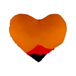 Mountains Natural Orange Red Black Standard 16  Premium Flano Heart Shape Cushions Front