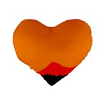 Mountains Natural Orange Red Black Standard 16  Premium Flano Heart Shape Cushions Back