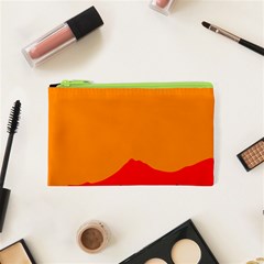 Mountains Natural Orange Red Black Cosmetic Bag (xs)