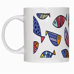 Love Fish Seaworld Swim Rainbow Cartoons White Mugs by Mariart