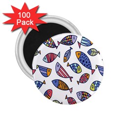 Love Fish Seaworld Swim Rainbow Cartoons 2 25  Magnets (100 Pack) 