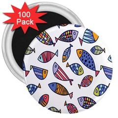 Love Fish Seaworld Swim Rainbow Cartoons 3  Magnets (100 Pack) by Mariart