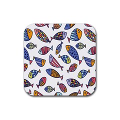 Love Fish Seaworld Swim Rainbow Cartoons Rubber Coaster (square) 