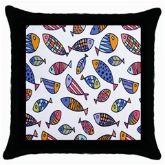 Love Fish Seaworld Swim Rainbow Cartoons Throw Pillow Case (black)