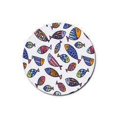 Love Fish Seaworld Swim Rainbow Cartoons Rubber Coaster (round) 